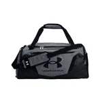 Bolso Under Armour Undeniable 5.0 unisex, color gris con detalles en negro. Cuenta con tecnología UA Storm repelente al agua, paneles inferiores y laterales resistentes, bolsillo ventilado para ropa o calzado, bolsillos interiores para organización, bolsillo frontal con cierre, doble bolsillo para botella de agua y correa ajustable para el hombro.