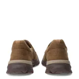 Zapato tipo mocasín Caterpillar Threshold Slip On Canvas, color marrón claro (beige natural), con capellada de lona y elásticos laterales para calce fácil. Suela gruesa y robusta de goma color marrón oscuro.