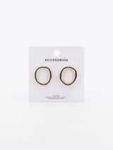 Aros caravanas dorados de diseño ovalado e irregular, con acabado brillante.