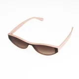 Lentes de sol con montura color nude y lentes marrones degradé.