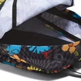 Mochila Vans Old Skool con estampado de flores, personajes de Sesame Street y damero.