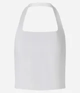 Blusa cropped frente única confeccionada en bengalina con viscosa certificada, de escote cuadrado y sin estampa.