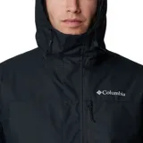 Campera impermeable Columbia Hikebound II Insulated Jacket de color negro, con capucha ajustable, cierre frontal con cremallera y solapa de velcro. Cuenta con bolsillos laterales y en el pecho con cierre, tecnología térmica reflectante Omni-Heat y costuras selladas Omni-Tech.