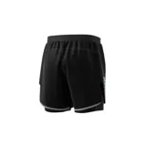 Short Adidas de hombre color negro con calza interior y logo de la marca en verde flúor. Incorpora tecnología transpirable Aeroready y detalles reflectantes.