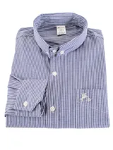 Camisa de hombre a cuadros rojos y blancos, de manga larga y corte clásico.