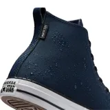 Championes Converse Chuck Taylor All Star Tec Tuff, color azul marino, de caña alta, con cordones negros y suela de goma blanca con líneas negras.