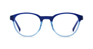 Armazón de acetato azul con forma redonda.