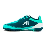 Championes de fútbol Austral Blast Tf, color turquesa con detalles en azul oscuro y blanco, diseñados para césped sintético.