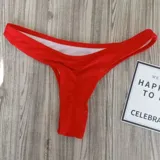 Bombacha de bikini colaless para mujer, de diseño plisado en la parte trasera y tiro bajo, disponible en varios colores.