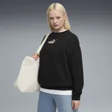 Buzo de cuello redondo Puma, corte oversize, color negro con logo de la marca estampado en blanco en el pecho.