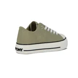 Championes urbanos Pony modelo Fifth Ave, color verde oliva, con plataforma blanca y cordones blancos.