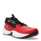 Championes de básquet Under Armour Lockdown 7, color rojo con detalles en negro y blanco. Presentan el logo de la marca en el lateral y la inscripción "LD7" en el tobillo.