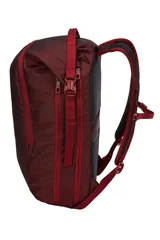 Mochila de viaje Thule Subterra de 34 litros, color bordó, con diseño moderno, compartimento principal con apertura superior y lateral, funda acolchada para computadora portátil de hasta 15,6 pulgadas y organizador de viaje desmontable.