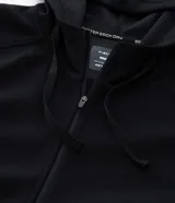 Saco deportivo con capucha y cierre frontal de cremallera, confeccionado en tejido tech fleece. Presenta mangas largas, bolsillos laterales con cierre y puños acanalados, ofreciendo un diseño liviano y térmico.