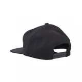 Gorro negro de visera plana con logo Thrasher x Anti-Hero Pigeon estampado en color naranja.