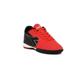 Championes de fútbol 5 Diadora Striker II TF, color rojo con detalles en negro y blanco.
