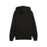 Buzo tipo hoodie de corte relajado en color negro, con capucha y bolsillo frontal tipo canguro. Presenta el logo de la marca bordado en el pecho en tono sobre tono.