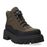 Botas de mujer Miss Carol modelo Nantu, color beige, acordonadas y con plataforma track.