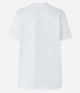 Remera blanca de algodón con estampa de una frutilla y texto en rojo.