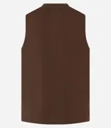 Musculosa básica para hombre de corte recto y cuello redondo, confeccionada en tejido de algodón. Presenta un diseño liso con un pequeño tag decorativo en el bajo.