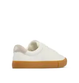 Championes Columbia modelo Bonehead Lea Omni-Grip, color blanco con suela de goma marrón y detalles en ante beige en la puntera y el talón.
