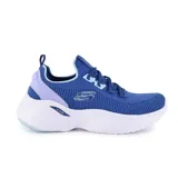 Championes deportivos Skechers Arch Fit Infinity color azul con cordones y suela blanca.