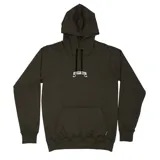 Canguro verde oscuro con capucha y bolsillo tipo canguro. Estampado pequeño con el logo de Santa Cruz en el pecho.