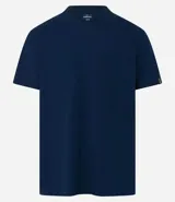 Remera básica de hombre con corte comfort, cuello redondo y manga corta. Confeccionada en tejido de media malla con textura acanalada.