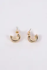 Aros tipo argolla pequeña de diseño minimalista y acabado brillante.