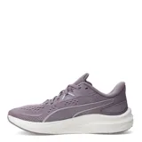 Championes de running Puma Skyrocket Lite 2 para mujer, color lila con detalles en amarillo neón. Presentan capellada de malla textil transpirable, entresuela PUMALITE blanca y suela de goma. Tienen cordones y el logo Puma en el lateral.