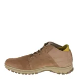 Botas Caterpillar modelo Science Mid, color marrón, con diseño de caña media, cordones bicolor y suela texturizada con tracción.
