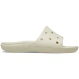 Chancletas Crocs modelo Classic Slide de color blanco, fabricadas en material Croslite™ con perforaciones en la tira superior para personalizar con Jibbitz™.