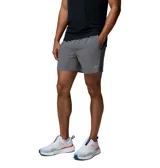 Short deportivo gris Columbia modelo Stealth Spring Lined, confeccionado con tecnología Omni-Wick para control de humedad, con cintura elástica y bolsillos laterales.