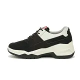 Zapatillas Caterpillar Watchful de cuero negro con detalles en blanco y suela chunky.
