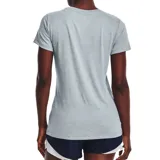 Remera deportiva Under Armour de mujer, color gris jaspeado, de corte amplio y tejido UA Tech™ de secado rápido.