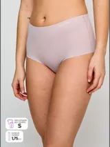 Bombacha hipster de cintura alta color lila, sin costuras y con logo de Calvin Klein en la cintura.