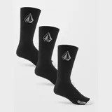 Medias negras de caña alta Volcom, modelo Abg Full Stone Sock, con el logo de la marca bordado en blanco.