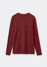 Camiseta básica de manga larga con cuello redondo, confeccionada en tejido de algodón liso.
