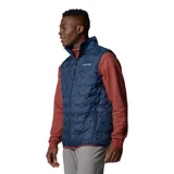 Chaleco Columbia Delta Ridge II Down Vest de color azul marino, con diseño capitonado sellado térmicamente y cierre frontal. Cuenta con cuello alto y bolsillos laterales con cierre.