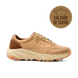 Zapato casual Hi-Tec Barry color tostado, confeccionado en cuero, con cordones y suela de goma.