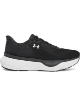 Championes de running Under Armour modelo Infinite Pro 2, color negro con suela blanca. Presentan parte superior de malla técnica transpirable, forro acolchado en cuello y lengüeta, y entresuela con tecnología de amortiguación UA HOVR+ para mayor retorno de energía y estabilidad.