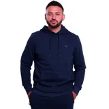 Canguro deportivo con capucha y cordones ajustables, confeccionado en tejido con felpa interior. Presenta bolsillo frontal tipo canguro y logo de la marca bordado en el pecho.