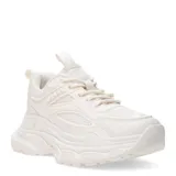 Championes urbanos Miss Carol modelo Vescovo, de diseño chunky en color beige. Presentan una combinación de paneles de malla y material sintético, con suela de plataforma dentada y cierre mediante cordones al tono.