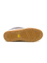 Championes Caterpillar Theorem Shootie para hombre, de color gris, con diseño urbano inspirado en los años 90. Confeccionados con ante y detalles revestidos, cuentan con una entresuela de EVA acolchada y suela de goma con tracción.