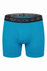 Pack de dos bóxers ajustados Fruit of the Loom, confeccionados en tejido micro-mesh transpirable con tecnología Tri-Cool de secado rápido y control de humedad. Incluye un bóxer color azul y otro color negro, ambos con cintura elástica con logo de la marca.