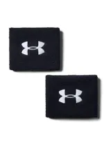 Par de muñequeras deportivas Under Armour modelo Performance, color negro con el logotipo de la marca bordado en color blanco.