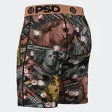 Calzoncillos bóxer estampados con billetes de 100 dólares y diamantes rosados.