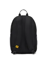Mochila Caterpillar modelo Tokyo Urban Backpack, de color negro, con compartimento principal con espacio para portátil, bolsillos laterales de malla, tiras ajustables y detalles reflectantes.