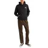 Canguro negro con capucha, bolsillo tipo canguro y logo Rhythm estampado en el pecho.