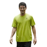 Remera deportiva Topper de manga corta, color verde lima, con cuello redondo y logo de la marca estampado en el pecho. Confeccionada en tejido de microfibra de poliéster transpirable.